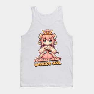 Fearless Heart Warrior Soul Samurai Anime Girl Tank Top